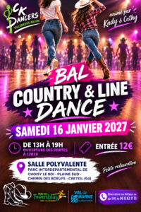 Locandina ufficiale Bal Country & Line Dance CK Dancers Villeneuve Ablon 2027