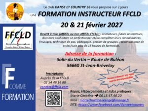 Locandina ufficiale FFCLD formazione instructeur Saint-Jean-Brévelay febbraio 2027