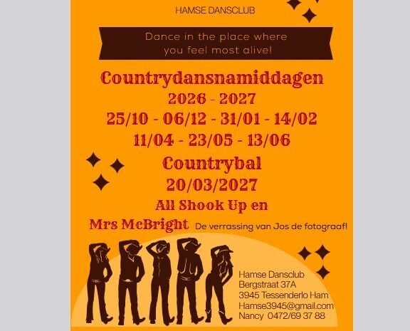 Country Oefennamiddagen 2026–2027 — Hamse Dansclub